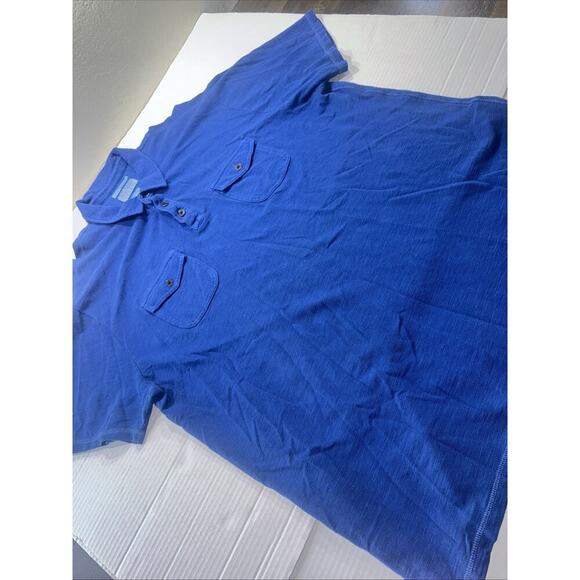 Lucky Brand Mens Pullover Knit Short Sleeve Blue Cotton Polo Shirt XXL - Picture 4 of 10